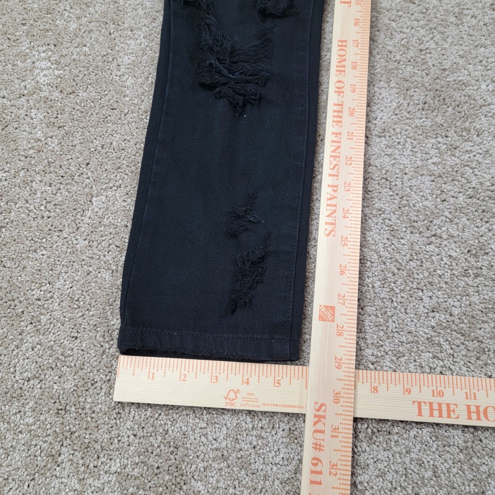 JBD Distressed‎ Black Denim Jeans Ripped High Waist Casual Pants Size 24 - Picture 2 of 8